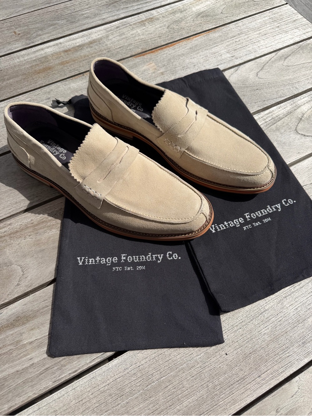 Vintage Foundry Co. Men's Tan Suede Loafers